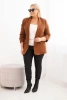 Women's Plus Size Unbuttoned Blazer with Lining XL/2XL brown