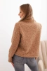Women's jacket with fluffy wool texture and decorative buttons camel
