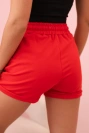 Women's cotton shorts with elastic and tie at the waist red