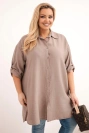 Damenbluse Plus Size aus Viskose mit längerem Rücken fango