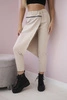 Punto Milano Winter trousers with a decorative zipper dark beige