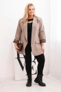 Dámska bunda Plus Size s podšívkou v leopardím vzore fango