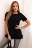 Women's blouse with a ruffle at the bottom black