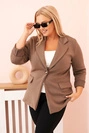 Dámská viskózová blazer Plus Size s dlouhým rukávem a límcem fango