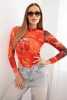 Marble pattern body blouse red