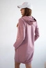 Hooded dress dark pink