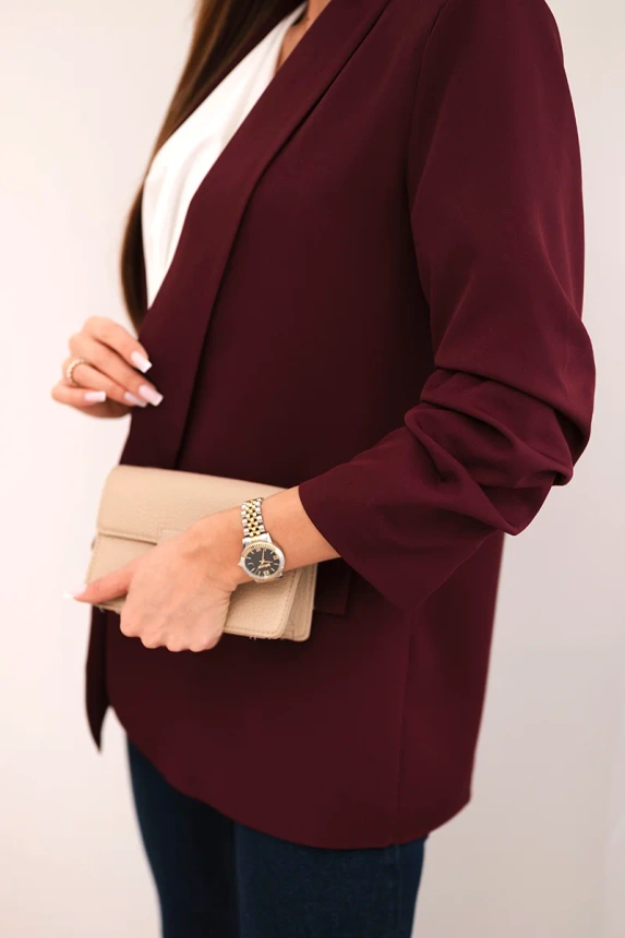 Elegante Jacke mit Revers bordeaux