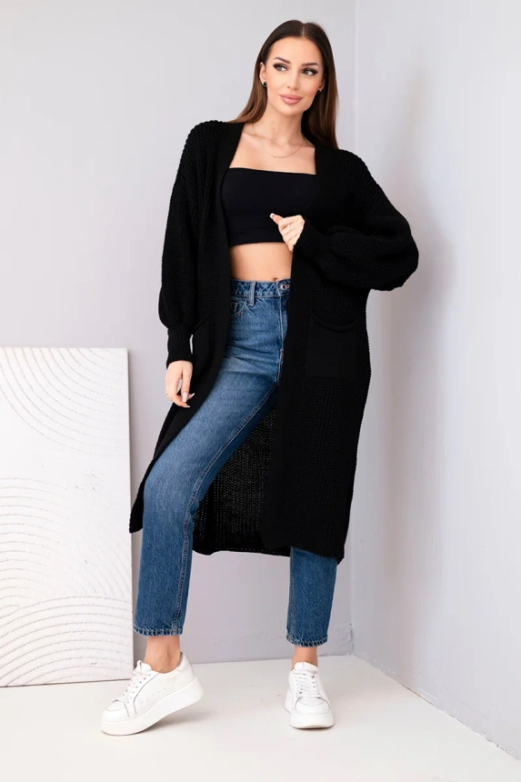 Sweater long cardigan black