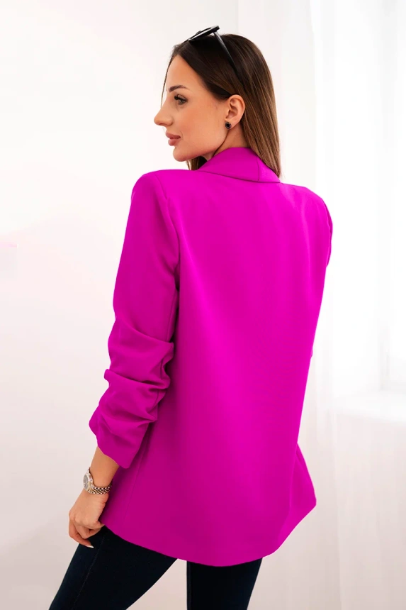 Elegantiška tamsiai violetinė striukė su Violetinė