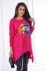 Oversize-Bluse mit Regenbogen-Lippendruck fuchsia