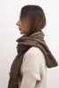 Women's classic wool scarf with cable knit pattern KN22 mocha