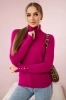 Sweater with a turtleneck and decorative buttons fuchsia