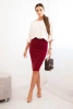 Women's viscose skirt made of elastic knit burgundy