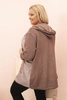 Damenpullover Plus Size mit Kapuze und Druck BKLYN braun