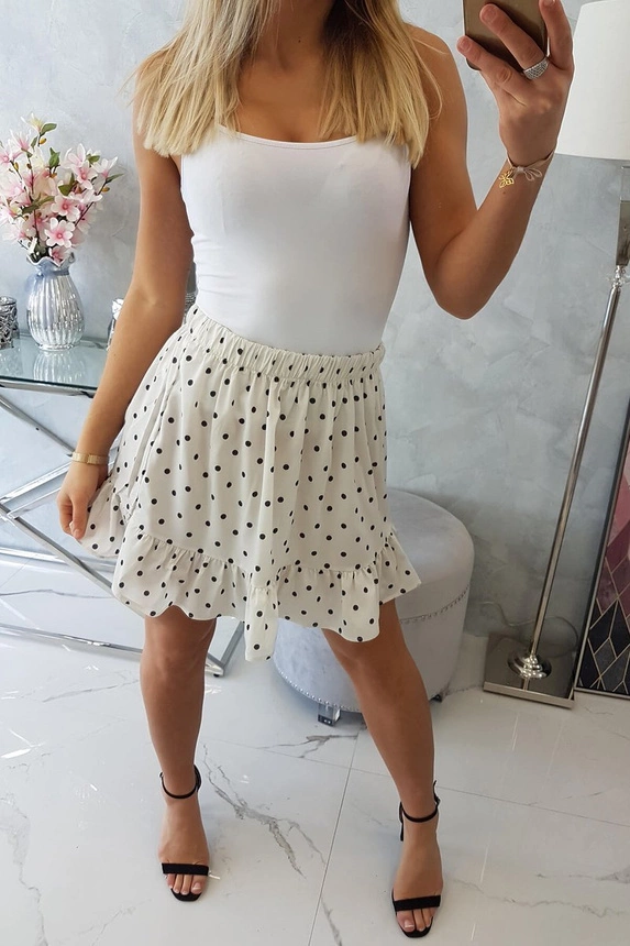 Polka dot sukňa ecru