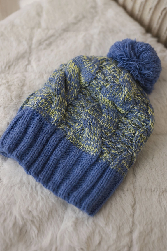 Paris vilnonė kepurė K213 blue+kiwi