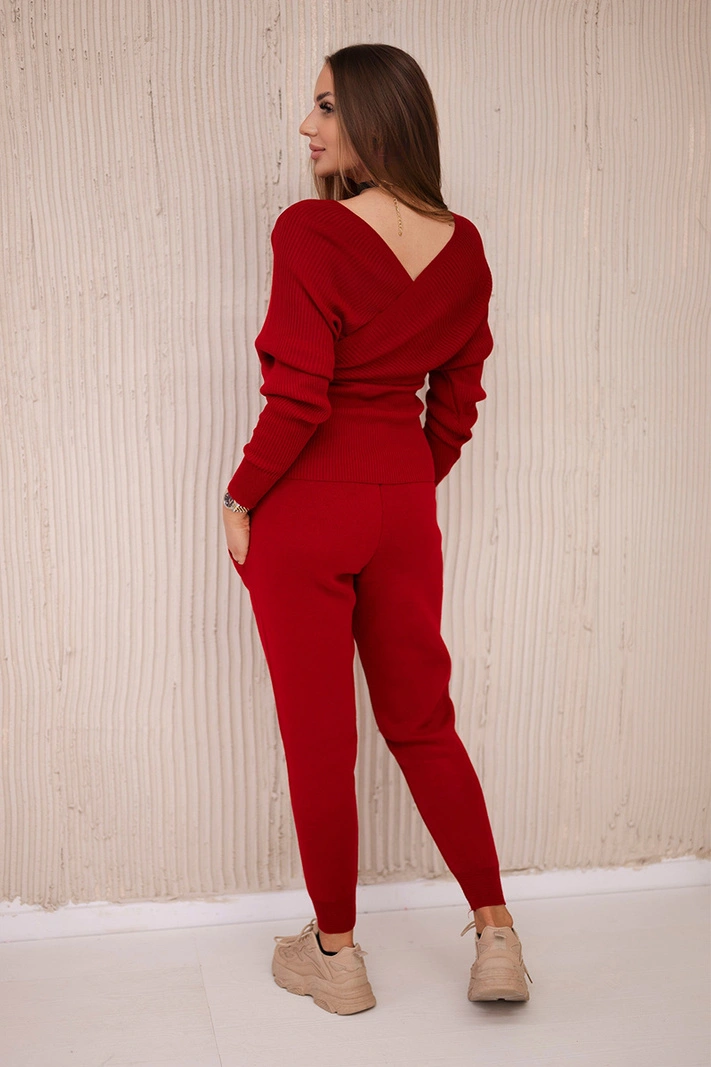 Sweater set two-piece red