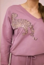 Zirkonia Panther Set dunkelrosa