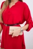Dress with longer back and belt red
