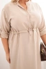 Dámska sukňa z viskózy Plus Size s gombíkmi a viazaním v páse béžová