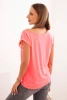 Women's top with one shoulder exposed neon pink
