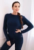 Damenpullover aus Baby-Alpaka mit langen Ärmeln blau