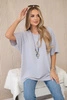 Oversized blouse with pendant grey