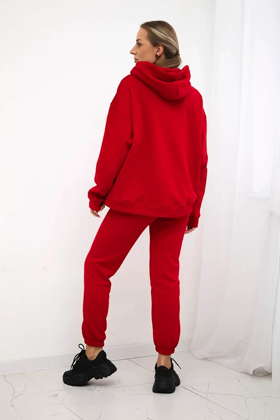 Isoliertes Baumwoll-Set, Sweatshirt + Hose Brooklyn rot