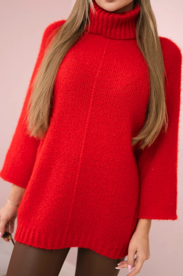 Pullover mit V-Ausschnitt rot