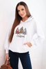 Women's hoodie with a Christmas tree print white