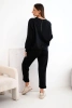 Women's set made of viscose with a sweatshirt and pants black