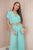 Overalls with a decorative belt at the waist light mint