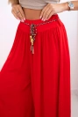 Women's wide-leg viscose trousers red