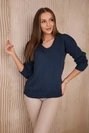 Sweater with V neckline jeans