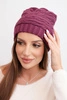 Women's winter hat with a classic ribbed weave K439 dark purple