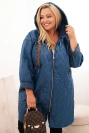 Damenjacke Plus Size gesteppte mit Kapuze und dem Schriftzug HOPE jeansblau