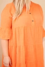 Dámské bavlněné šaty Plus Size s volány oranžová
