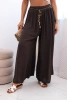 Women's wide-leg viscose trousers brown