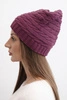 Women's winter hat with a classic ribbed weave K439 dark purple