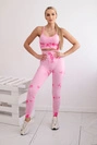 Fitness set top +legíny push up ružová + fuchsia