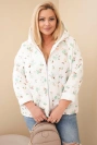 Dámska jarná bunda Plus Size s drobným kvetinovým vzorom mentolová