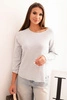 Women's viscose sweater with long sleeves and a round neckline gray