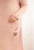 Women's Plus Size Oversized Sweater Dress with Mohair and Pocket powder pink