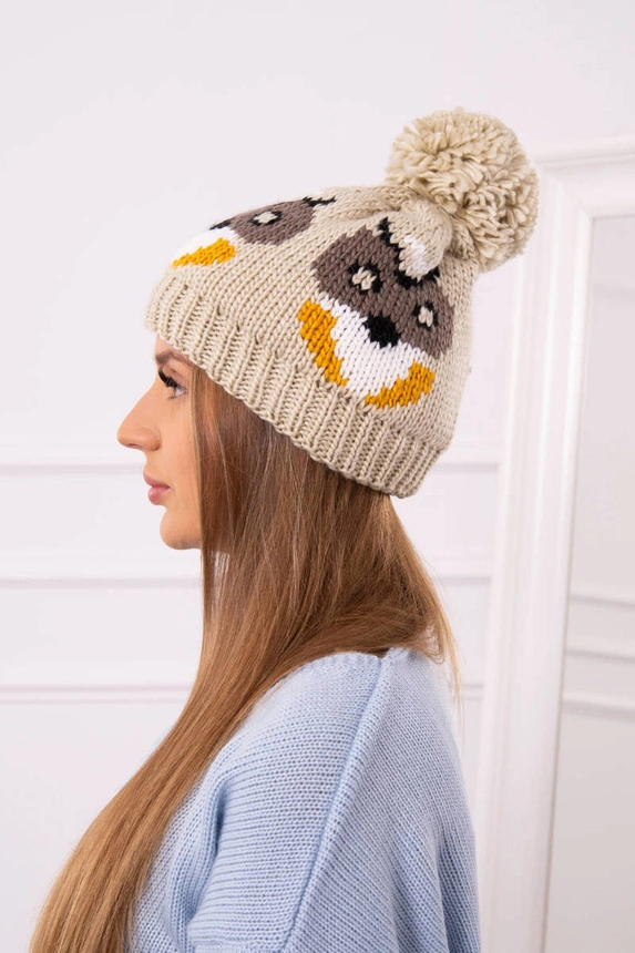 Moteriška kepurė Owl K340 beige