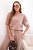 Damen-Viskose-Set mit kurzen Ärmeln und Hosen Kamel