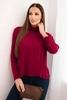 Women's viscose blouse with a turtleneck and long sleeves plum