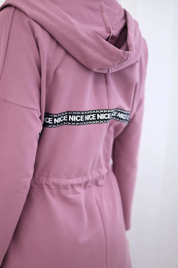 Coatee with longer back dark pink