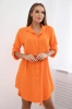 Dress with button closure and tie at the waist orange