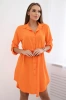 Kleid mit Knopfverschluss und Bindeband in der Taille Orange