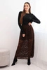 Women's skirt with lace and lining brown